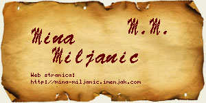 Mina Miljanić vizit kartica